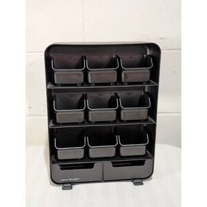 Mind Reader Black Tea Organizer With 9 Compartments and 2 Drawers